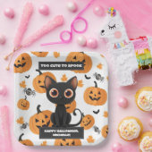 Halloween-Party Plate - Niedliche Schwarze Katze p Pappteller (Party)