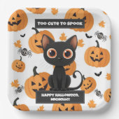 Halloween-Party Plate - Niedliche Schwarze Katze p Pappteller (Vorderseite)