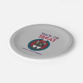 Halloween-Party-Platte, Portrait der schwarzen Kat Pappteller (Schrägansicht)