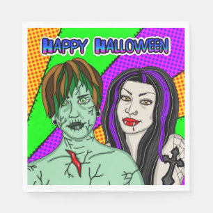 Halloween-Party Pop Art zombie Vampire Serviette