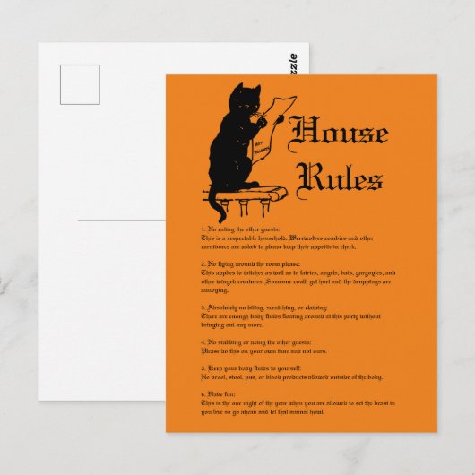 Halloween-Party Postkarte (Vorne/Hinten)