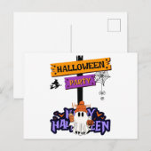 Halloween Party Postkarte (Vorne/Hinten)