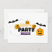 Halloween-Party Postkarte (Vorne/Hinten)