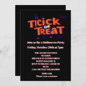 Halloween-Party probieren oder behandeln Einladung (Vorne/Hinten)