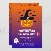 Halloween-Party Pumpkin Jack o’ Lantern Einladung (Vorne/Hinten)
