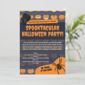 Halloween Party Pumpkin Spider Black Cat Pixel Art Einladung (Stehend Vorderseite)