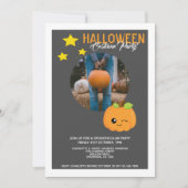 Halloween-Party Pumpkin und Sterne Personalisiert Einladung (Vorderseite)