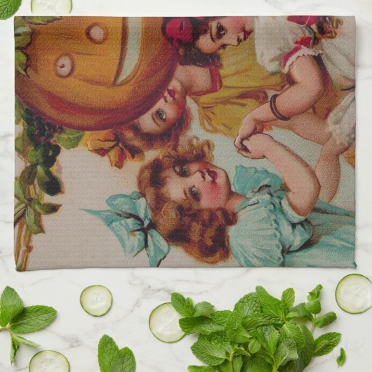 Halloween-Party Pumpkin Vintag Geschirrtuch (Gefaltet)