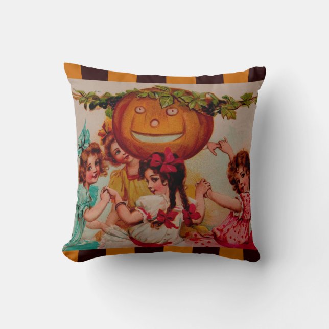 Halloween-Party Pumpkin Vintag Kissen (Vorderseite)