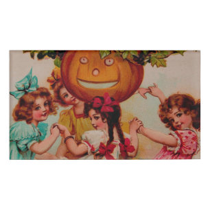 Halloween-Party Pumpkin Vintag Namenschild