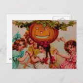 Halloween-Party Pumpkin Vintag Postkarte (Vorne/Hinten)