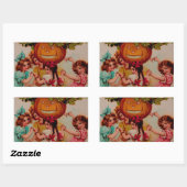 Halloween-Party Pumpkin Vintag Rechteckiger Aufkleber (Blatt)