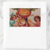 Halloween-Party Pumpkin Vintag Rechteckiger Aufkleber (Tasche)