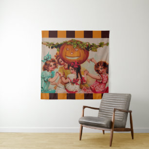 Halloween-Party Pumpkin Vintag Wandteppich
