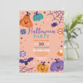 Halloween-Party Pumpkins Bats Kinder Spaß Stilvoll Einladung (Stehend Vorderseite)