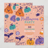 Halloween-Party Pumpkins Bats Kinder Spaß Stilvoll Einladung (Vorne/Hinten)
