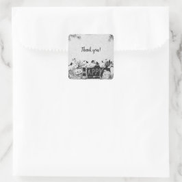 Halloween-Party Quadratischer Aufkleber