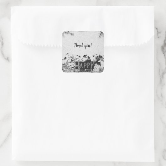 Halloween-Party Quadratischer Aufkleber (Tasche)