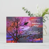 Halloween-Party Raven Night Einladung (Stehend Vorderseite)