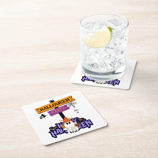 Halloween Party Rechteckiger Pappuntersetzer (Vor Ort)