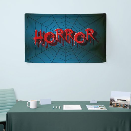 Halloween-Party Red Horror Spider Web Blue Beängst Banner (Messeveranstaltung)