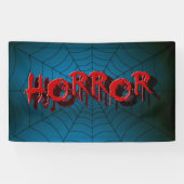 Halloween-Party Red Horror Spider Web Blue Beängst Banner (Horizontal)