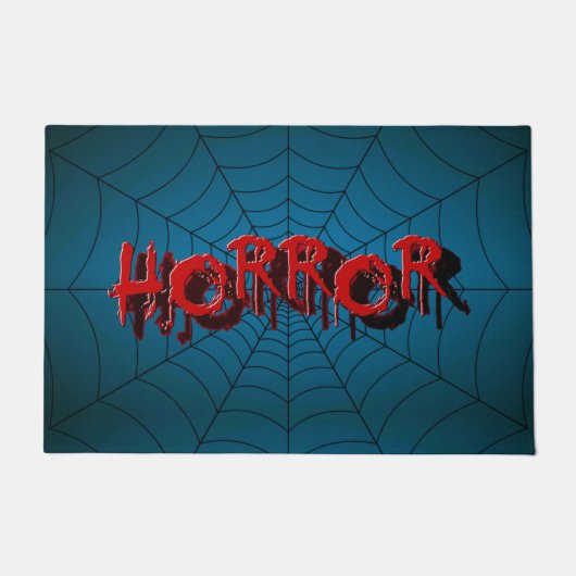 Halloween-Party Red Horror Spider Web Blue Beängst Fußmatte (Vorderseite)