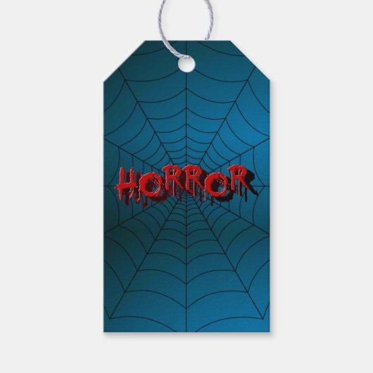 Halloween-Party Red Horror Spider Web Blue Beängst Geschenkanhänger (Vorderseite)