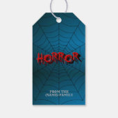 Halloween-Party Red Horror Spider Web Blue Beängst Geschenkanhänger (Rückseite)