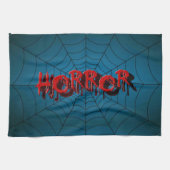 Halloween-Party Red Horror Spider Web Blue Beängst Geschirrtuch (Horizontal)