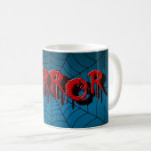 Halloween-Party Red Horror Spider Web Blue Beängst Kaffeetasse (VorderseiteRechts)