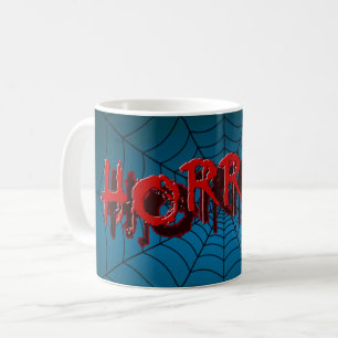 Halloween-Party Red Horror Spider Web Blue Beängst Kaffeetasse