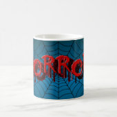 Halloween-Party Red Horror Spider Web Blue Beängst Kaffeetasse (Mittel)