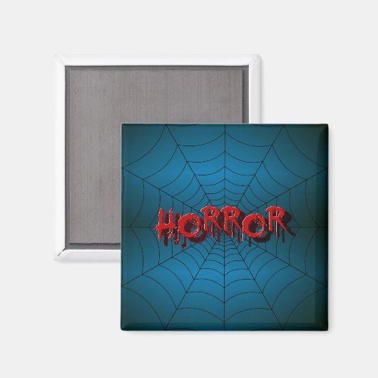 Halloween-Party Red Horror Spider Web Blue Beängst Magnet (Vorderseite/Rückseite)