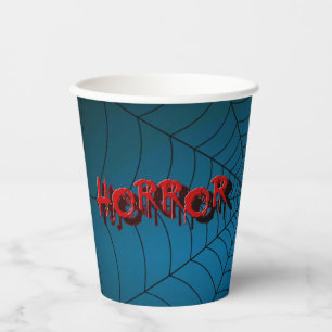 Halloween-Party Red Horror Spider Web Blue Beängst Pappbecher