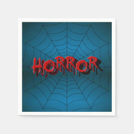 Halloween-Party Red Horror Spider Web Blue Beängst Serviette