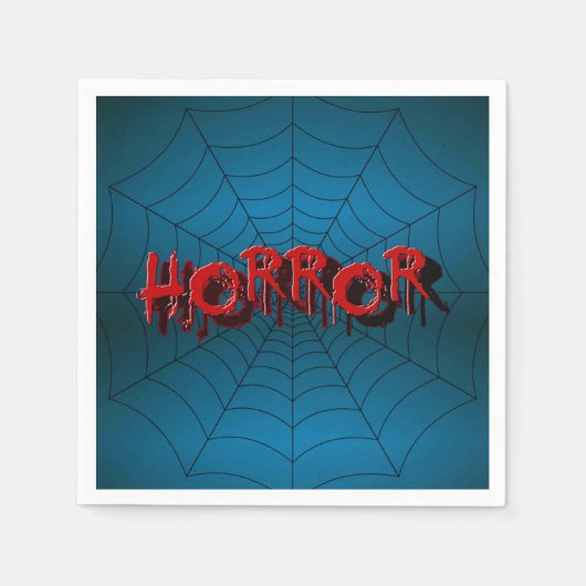 Halloween-Party Red Horror Spider Web Blue Beängst Serviette (Vorderseite)