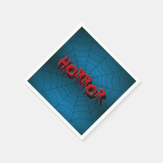 Halloween-Party Red Horror Spider Web Blue Beängst Serviette (Ecke)