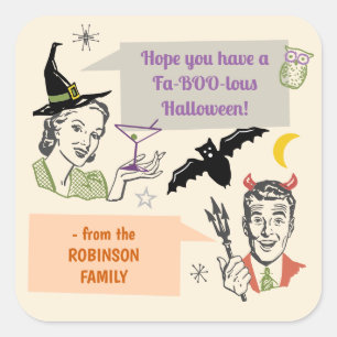 Halloween-Party Retro-Humor Faboolous Benutzerdefi Quadratischer Aufkleber