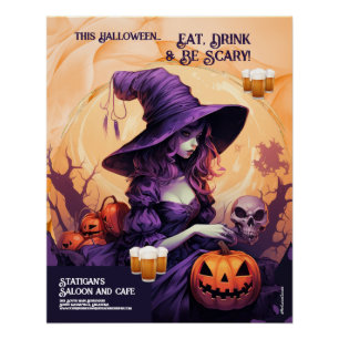 Halloween-Party Rodelbahn mit Aussicht Poster