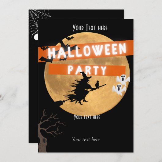 Halloween-Party Save The Date (Vorne/Hinten)