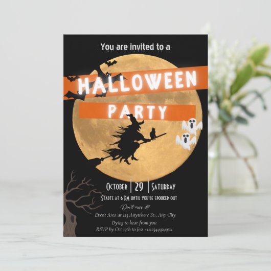 Halloween-Party Save The Date (Stehend Vorderseite)