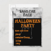 Halloween-Party Save the Date Ankündigungspostkarte (Vorne/Hinten)