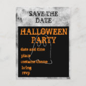 Halloween-Party Save the Date Ankündigungspostkarte (Vorderseite)