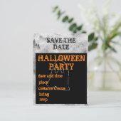 Halloween-Party Save the Date Ankündigungspostkarte (Stehend Vorderseite)