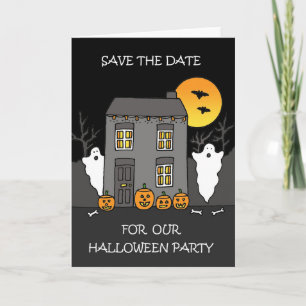 Halloween-Party Save the Date Cartoon Spaß Karte