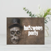 Halloween-Party Schädel Einladung Personalisiert (Stehend Vorderseite)