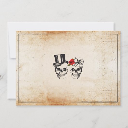 Halloween-Party-Schädel-Rosen-Horror-Kostüm laden Einladung (Rückseite)