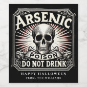 Halloween-Party-Schädelgift Weinetikett (Einzelnes Label)