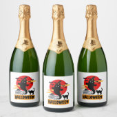 Halloween-Party Schaumweinetikett (Flaschen)